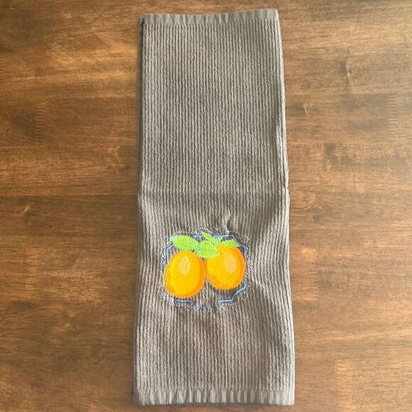 Gray Cotton Oranges Kitchen Bar-Mop 18” by 16” - Picture 2 of 5